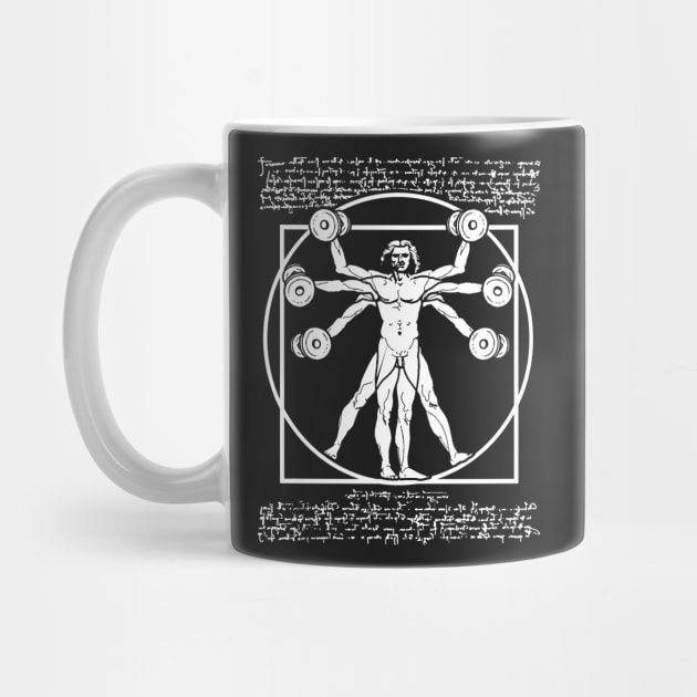 VITRUVIAN MAN BODYBUILDER, LEONARDO DA VINCI PARODY, by Tshirt Samurai